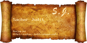 Sacher Judit névjegykártya